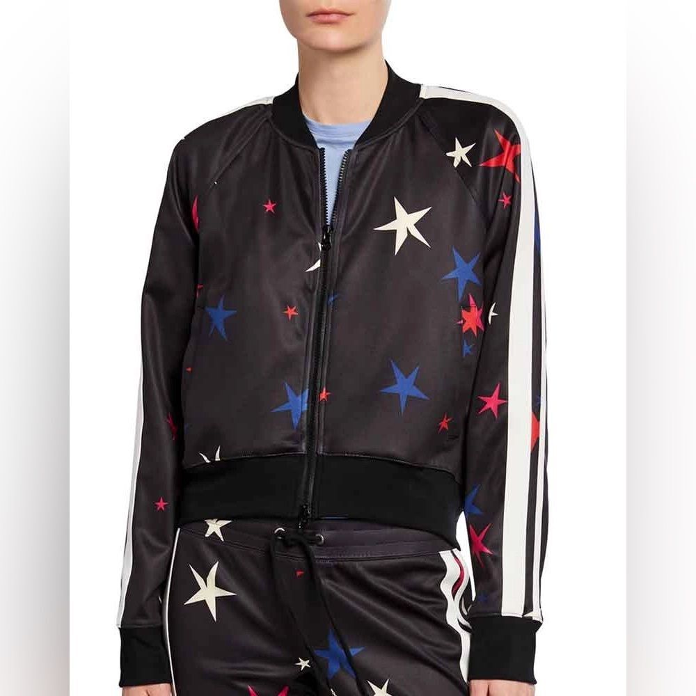 Pam & Gela x Revolve Black Sky Forster Star Track Jacket Size Large Like New